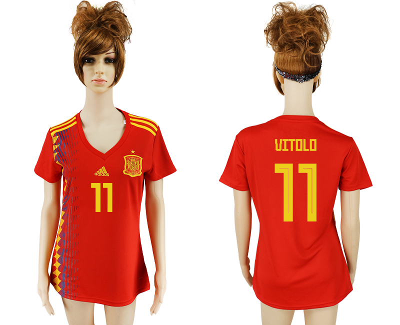 Maillot de femmes par cher Spain #11 VITOLO  2018 FIFA World Cup